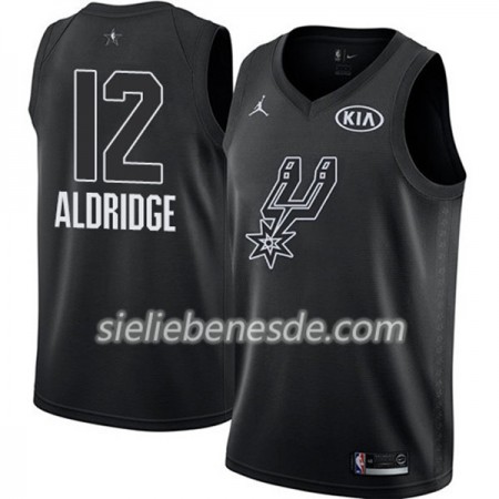 Herren NBA San Antonio Spurs Trikot LaMarcus Aldridge 12 2018 All-Star Jordan Brand Schwarz Swingman